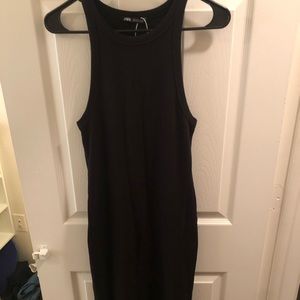 Black Zara bodycon midi dress
